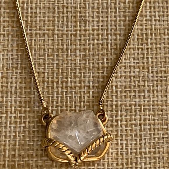 Gold Plated Pendant with Rose Quartz Stone PB + MDe - Picture 1 of 11